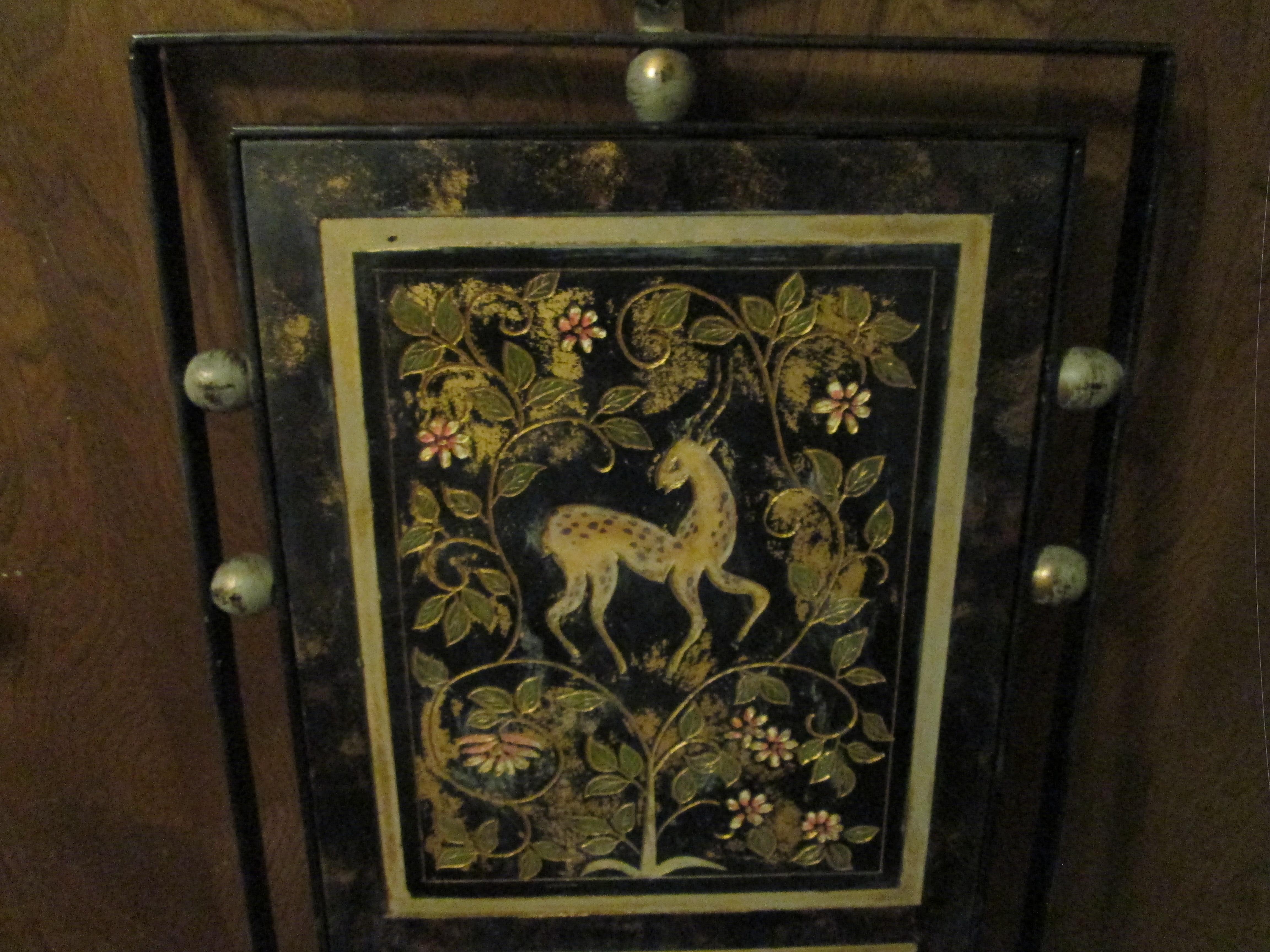 Vintage architektonischen Hand gemalt Eisen Panel mit vergoldeten (Französisch) im Angebot