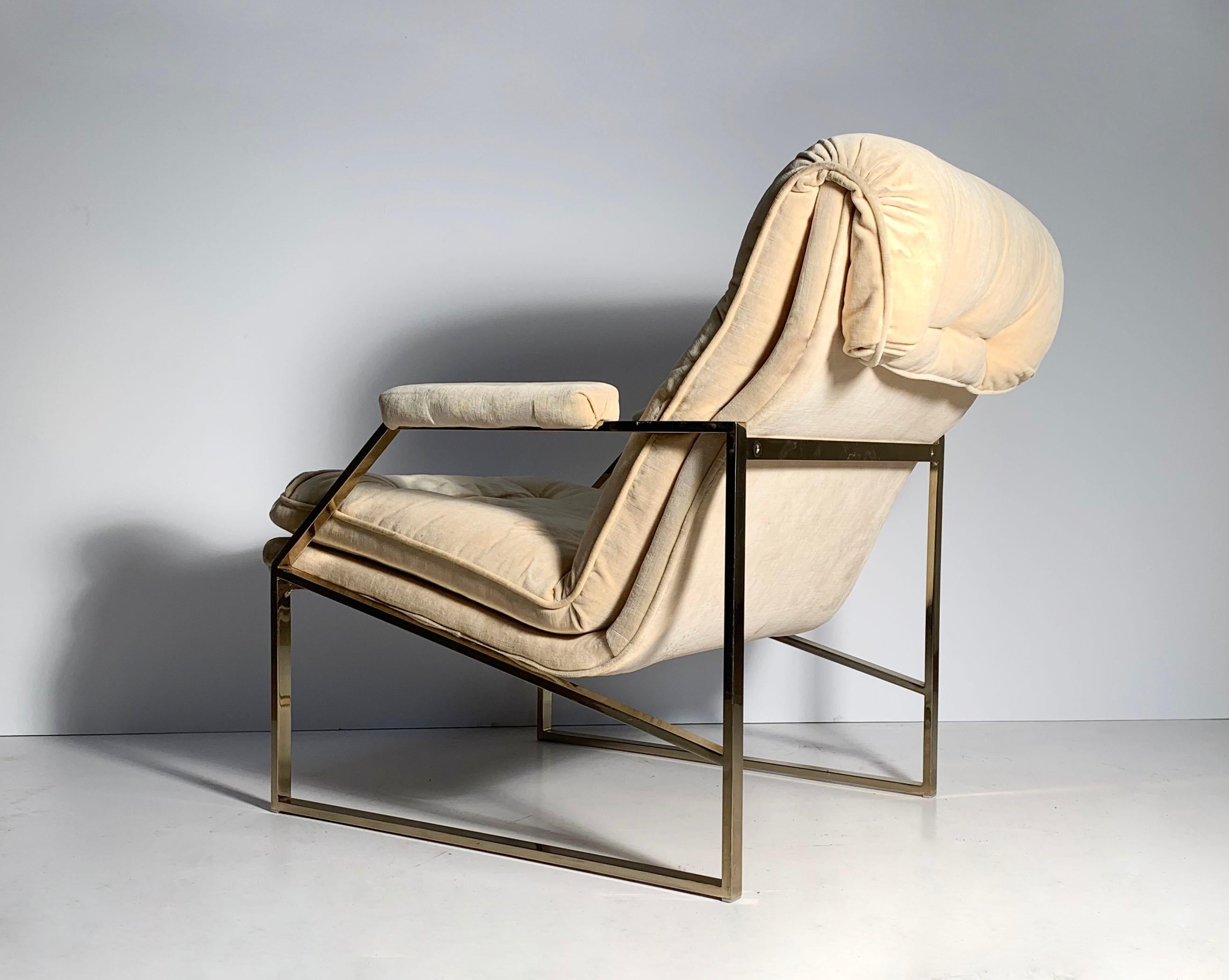 Mid-Century Modern Vintage Architectural Lounge Chair attributed to Milo Baughman For Sale