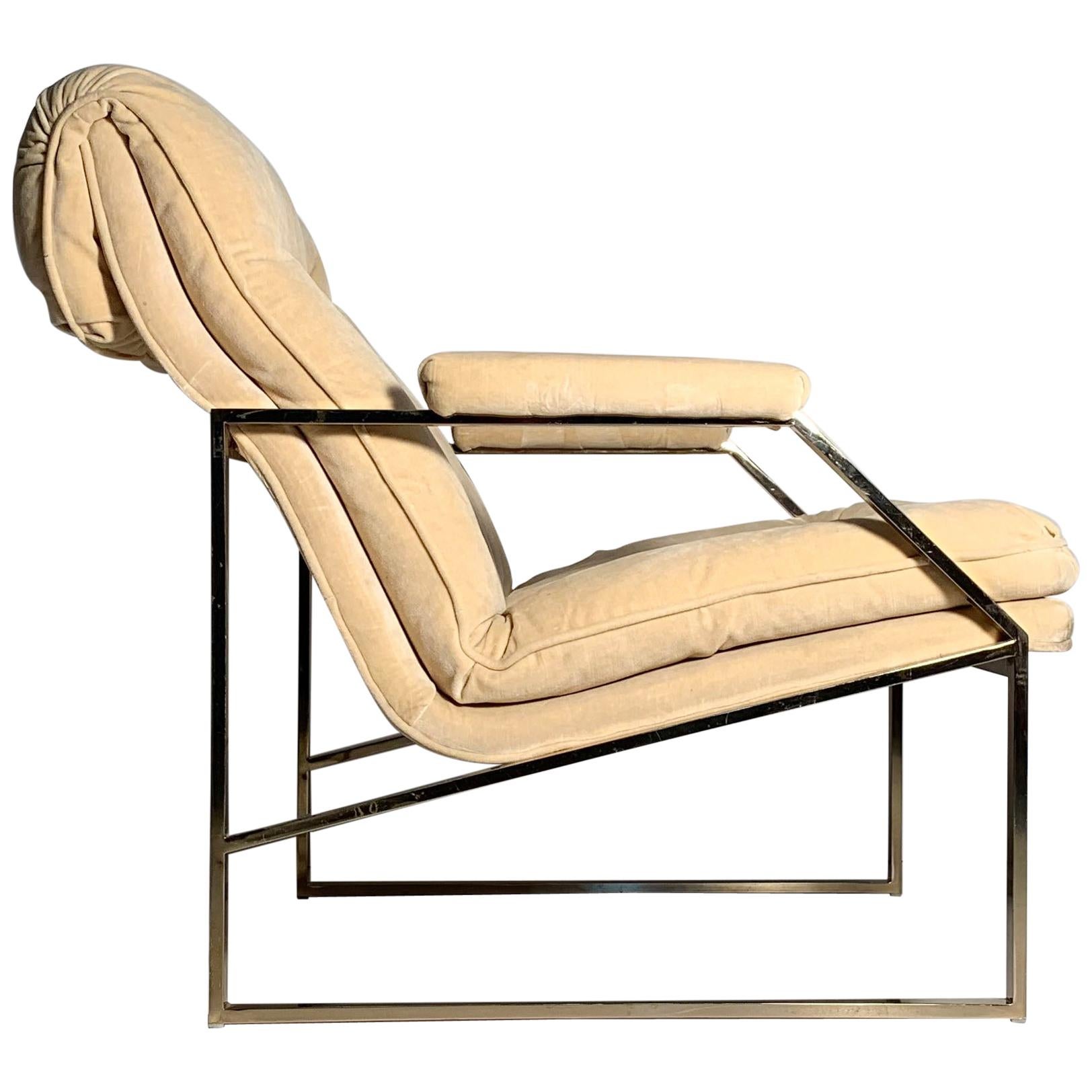 Vintage Architectural Lounge Chair attributed to Milo Baughman For Sale
