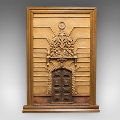 Vintage Architectural Plaque, Italian, Plaster, Decorative Baroque Doorway, 1950