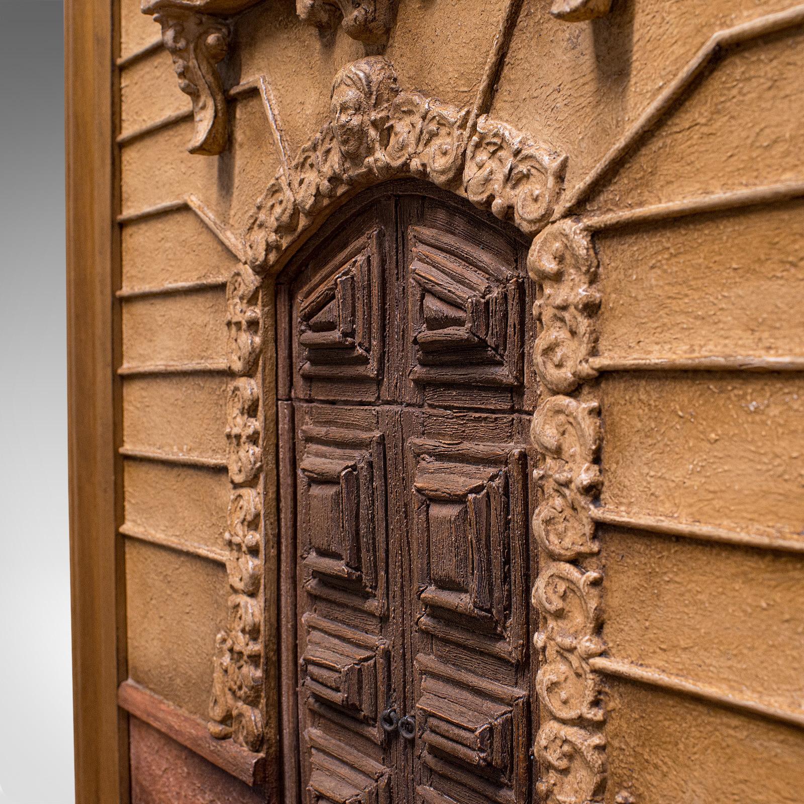 Vintage Architectural Plaque, Italian, Plaster, Decorative Baroque Doorway, 1950 3