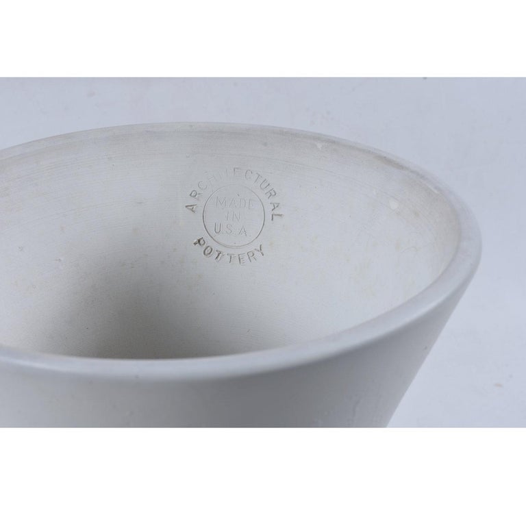 Ceramic Vintage Architectural Pottery Lagardo Tackett White Hourglass Planter Model T-12 For Sale