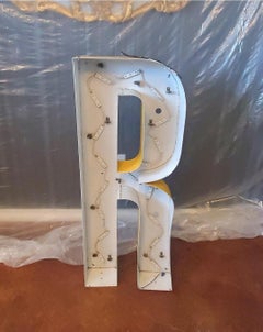 Vintage Architectural Salvage Sign Letter "R" From a Dallas Children's Hospital