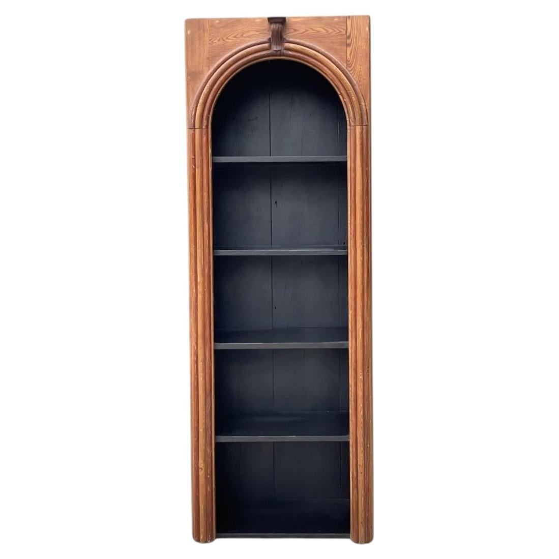 Vintage Architectural Wood Bookcase For Sale