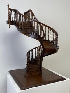 Vintage Architectural Wooden Model of a Staircase