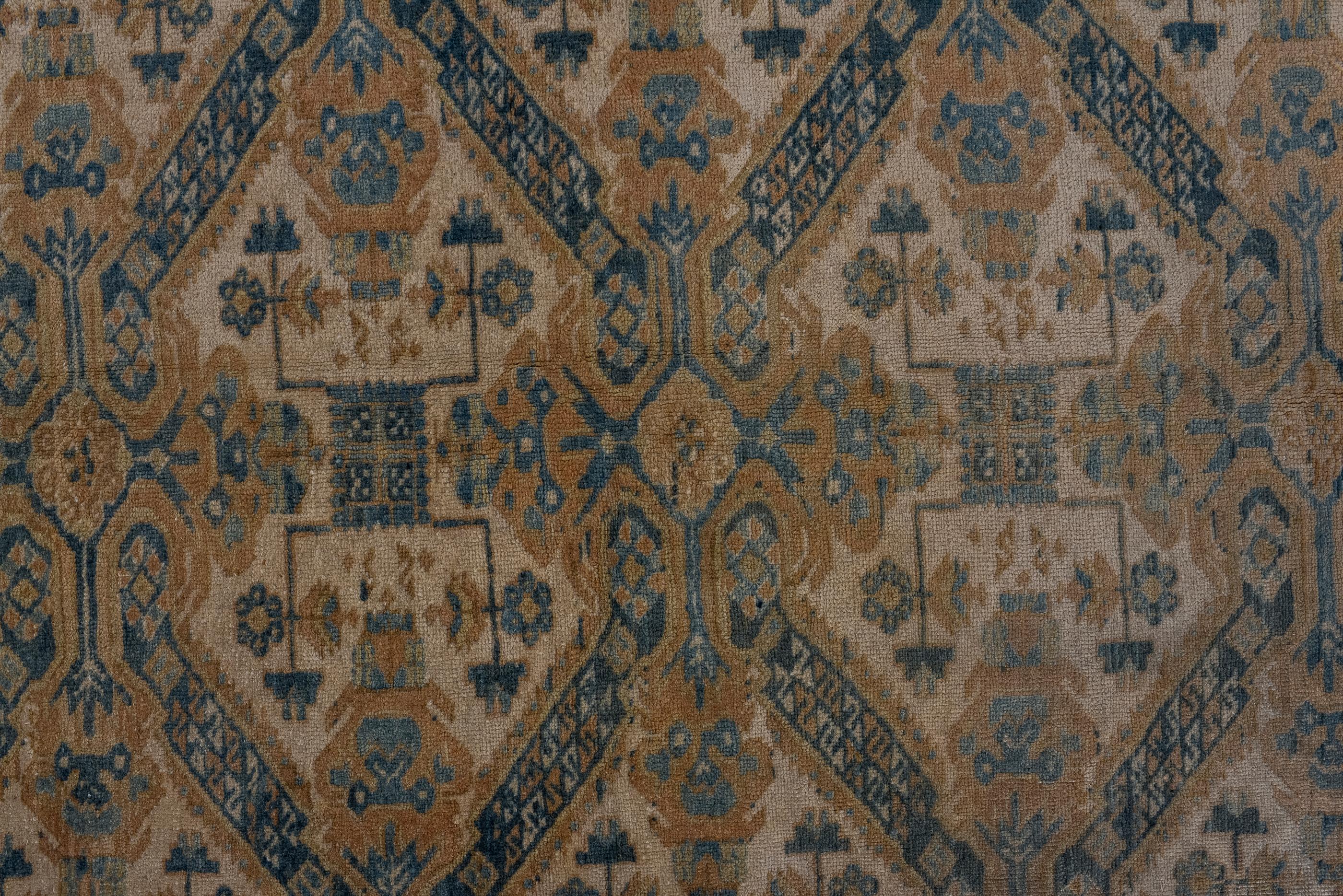 Hand-Knotted Vintage Ardebil Rug with Straw Field and and Blue Details  For Sale