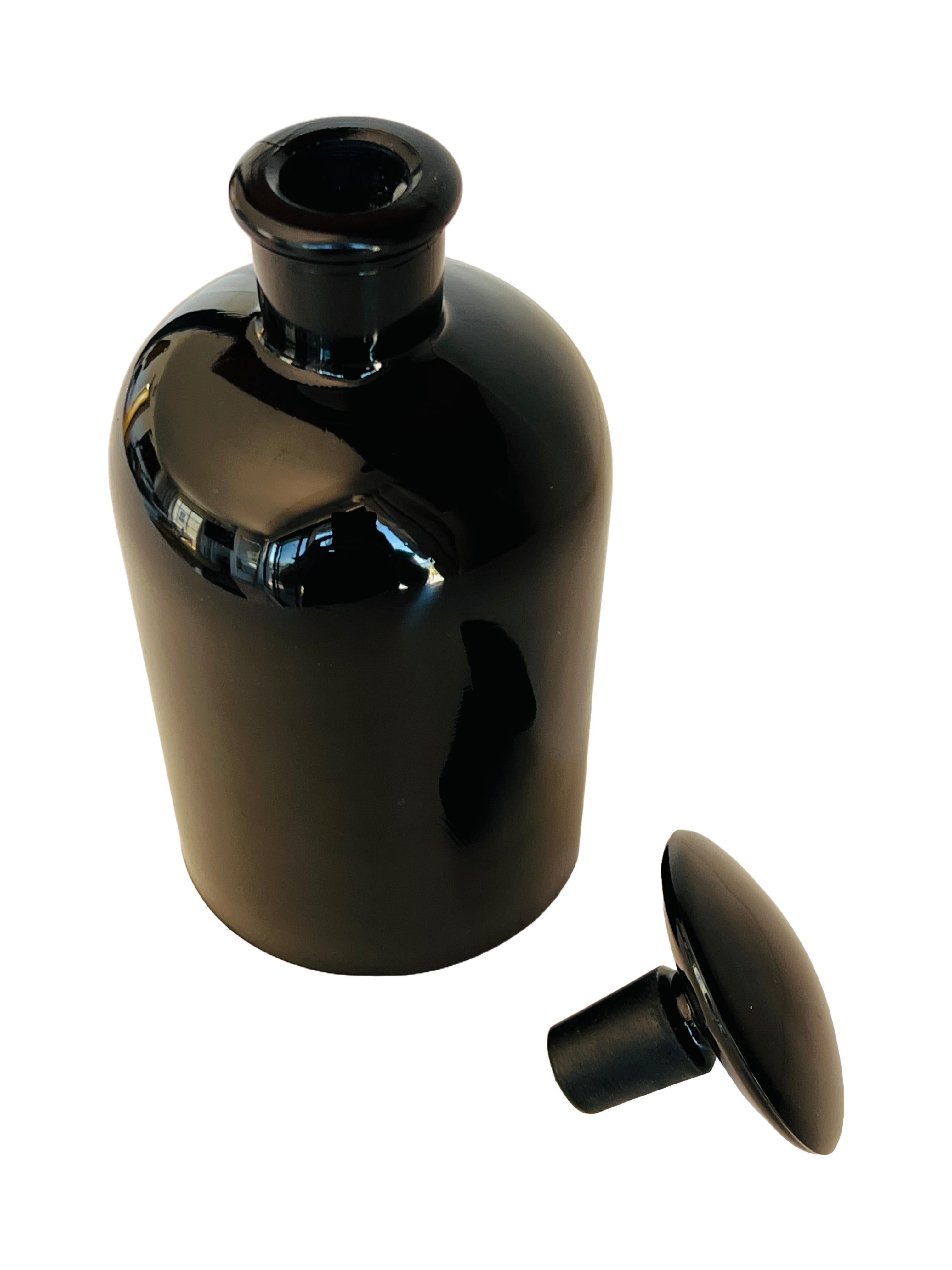 Frasco de perfume Vintage Arden Deco de cristal negro Art Decó en venta