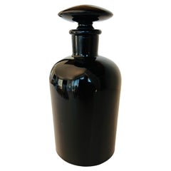 Vintage Arden Black Glass Deco Perfume Bottle 