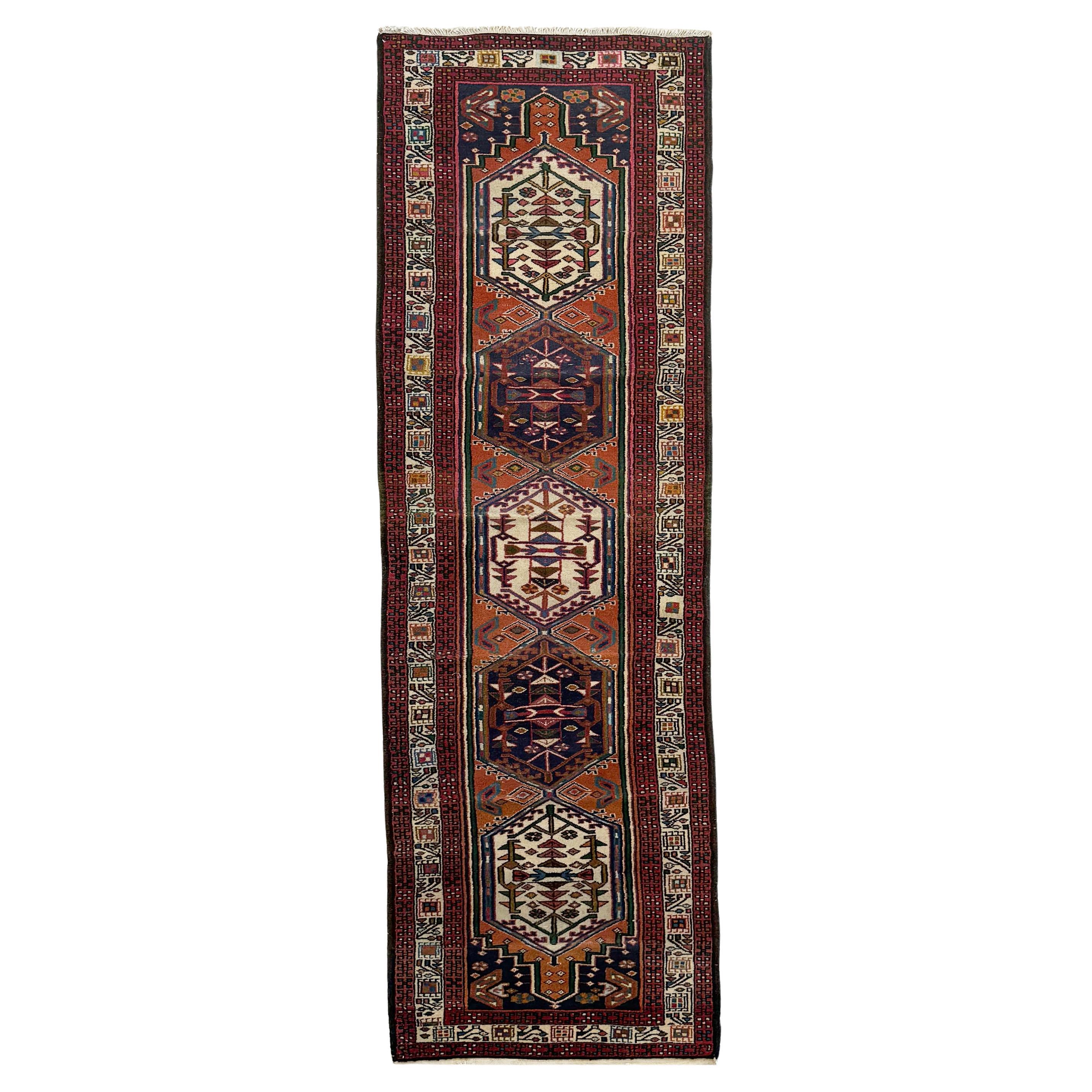 Alfombra Vintage Ardible con Alegre Tono Otoño/Persimón, c. 1950-60