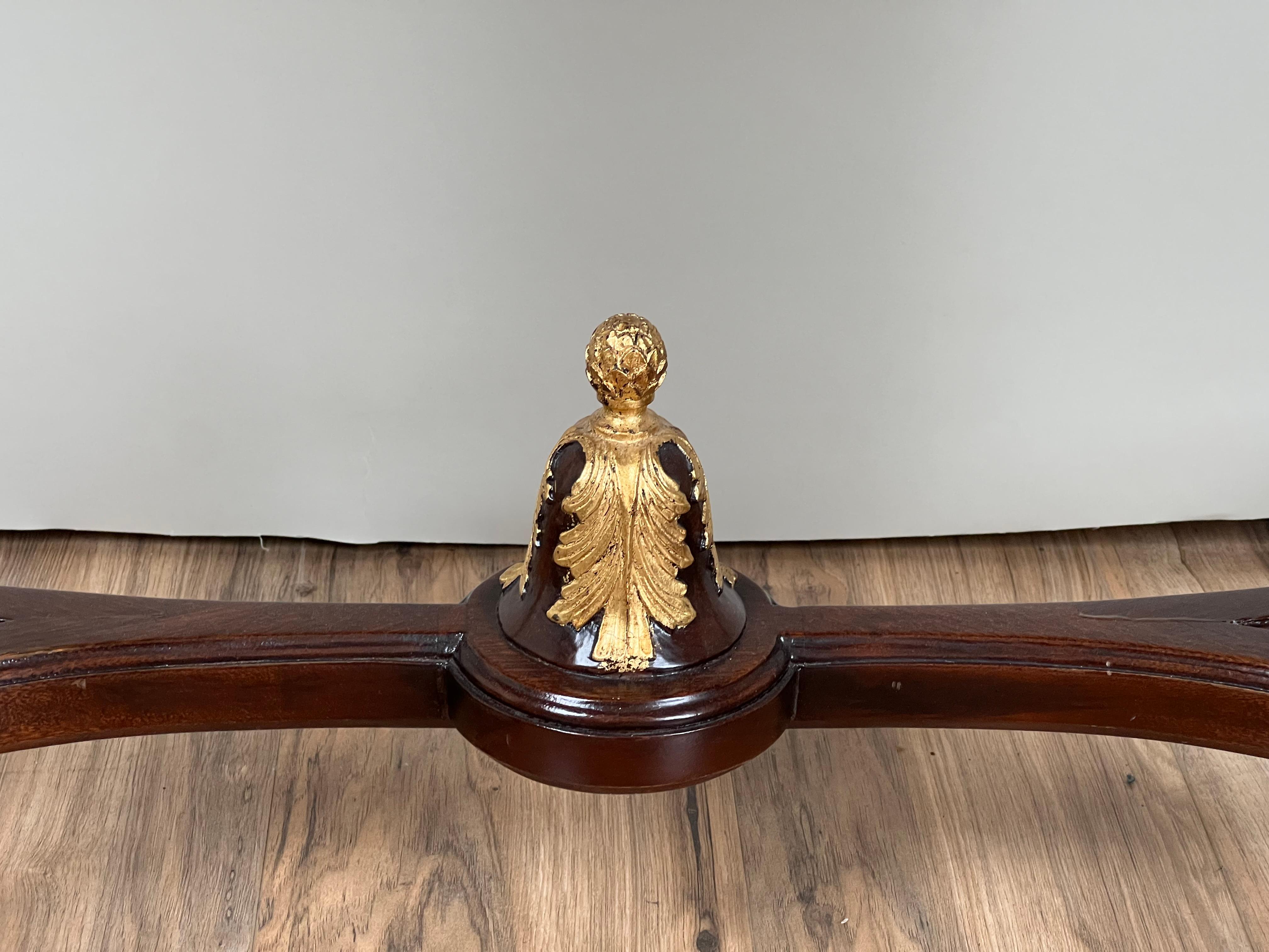 Néoclassique Vintage Ardley Hall Neoclassical Style Granite Top Parcel Gilt Console Table en vente