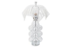Vintage Arelje Lyktan 1970s Swedish Bubble Glass and Acrylic Table Lamp