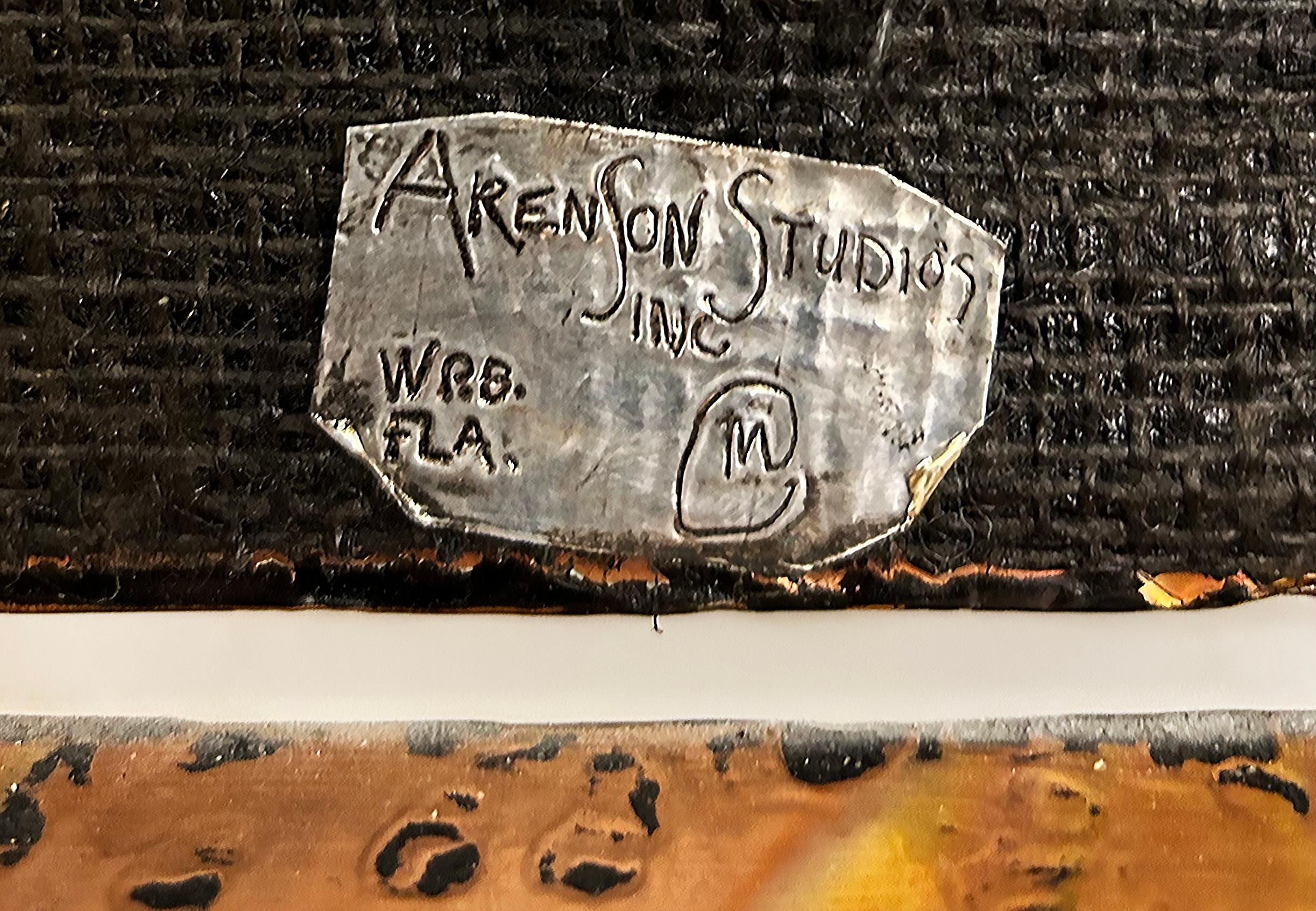 Boîte marteléeée d'Arenson Studios Infinity Brutalist, laiton, cuivre, cuir en vente 4
