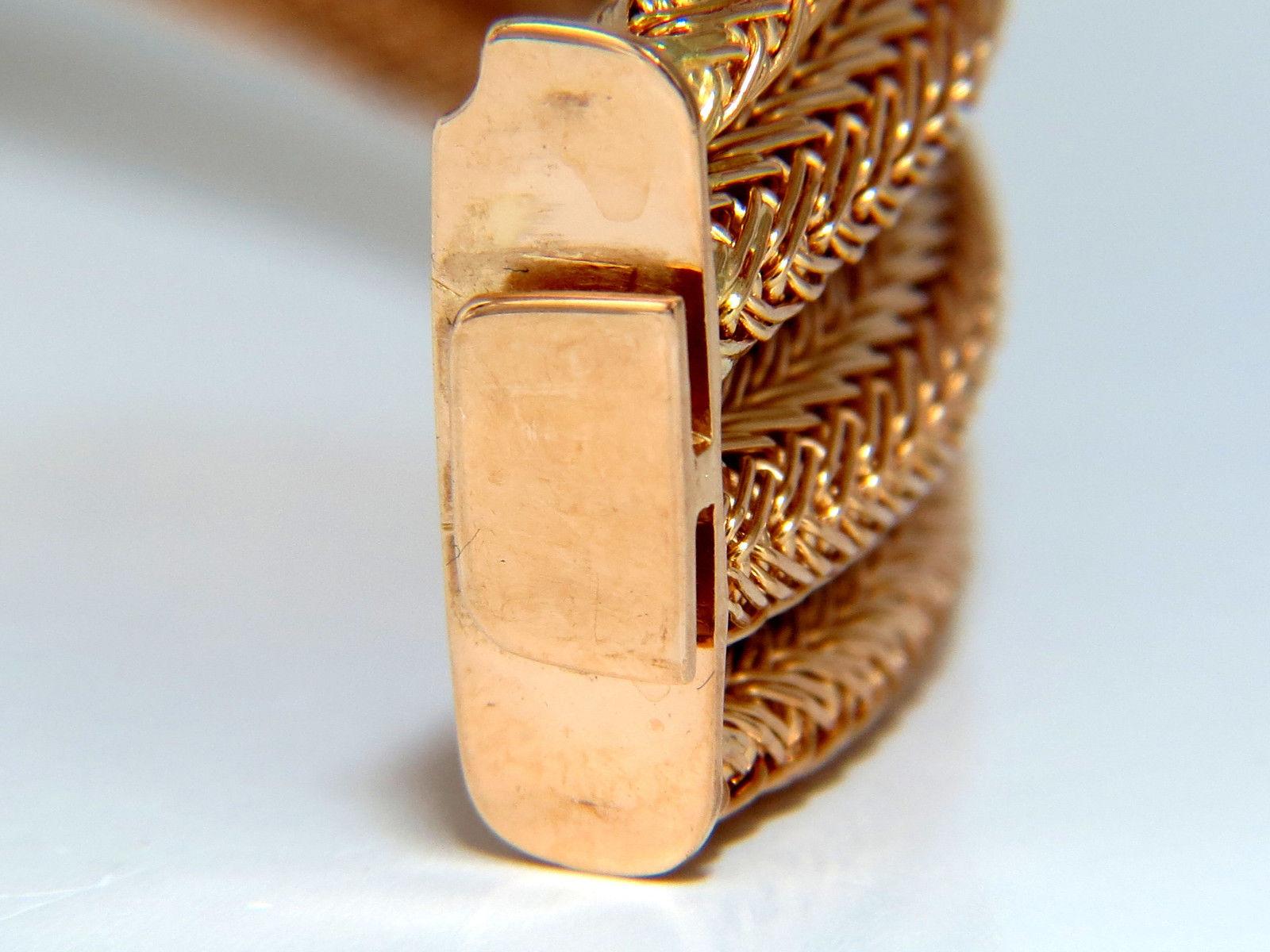 Vintage Argentina Republic 18kt Flex Mesh Tubular .50ct. Diamonds Bracelet For Sale 2