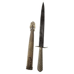 Couteau argentin vintage - lame de 20 cm, métal argenté