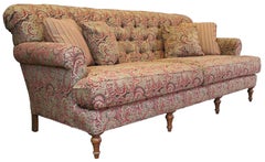 Vintage Arhaus Cambridge Collection Tufted Paisley Upholstered Sofa Couch 97