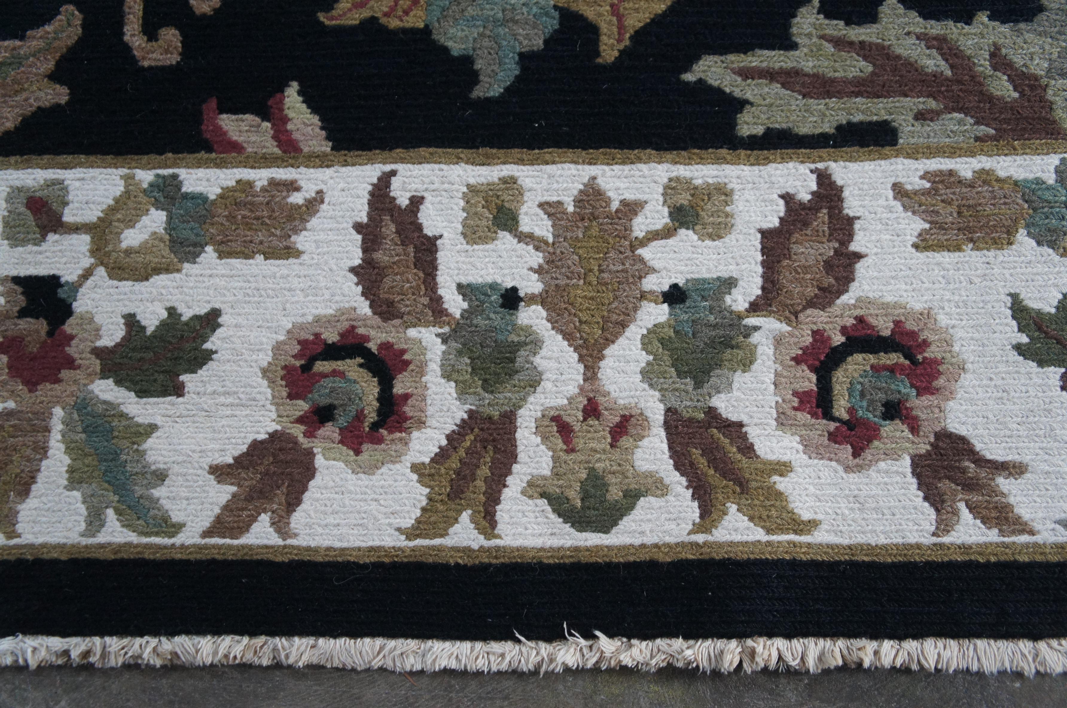 Vintage Arhaus India Oriental Wool Floral All Over Acanthus Rug Carpet 9' x 12' 6