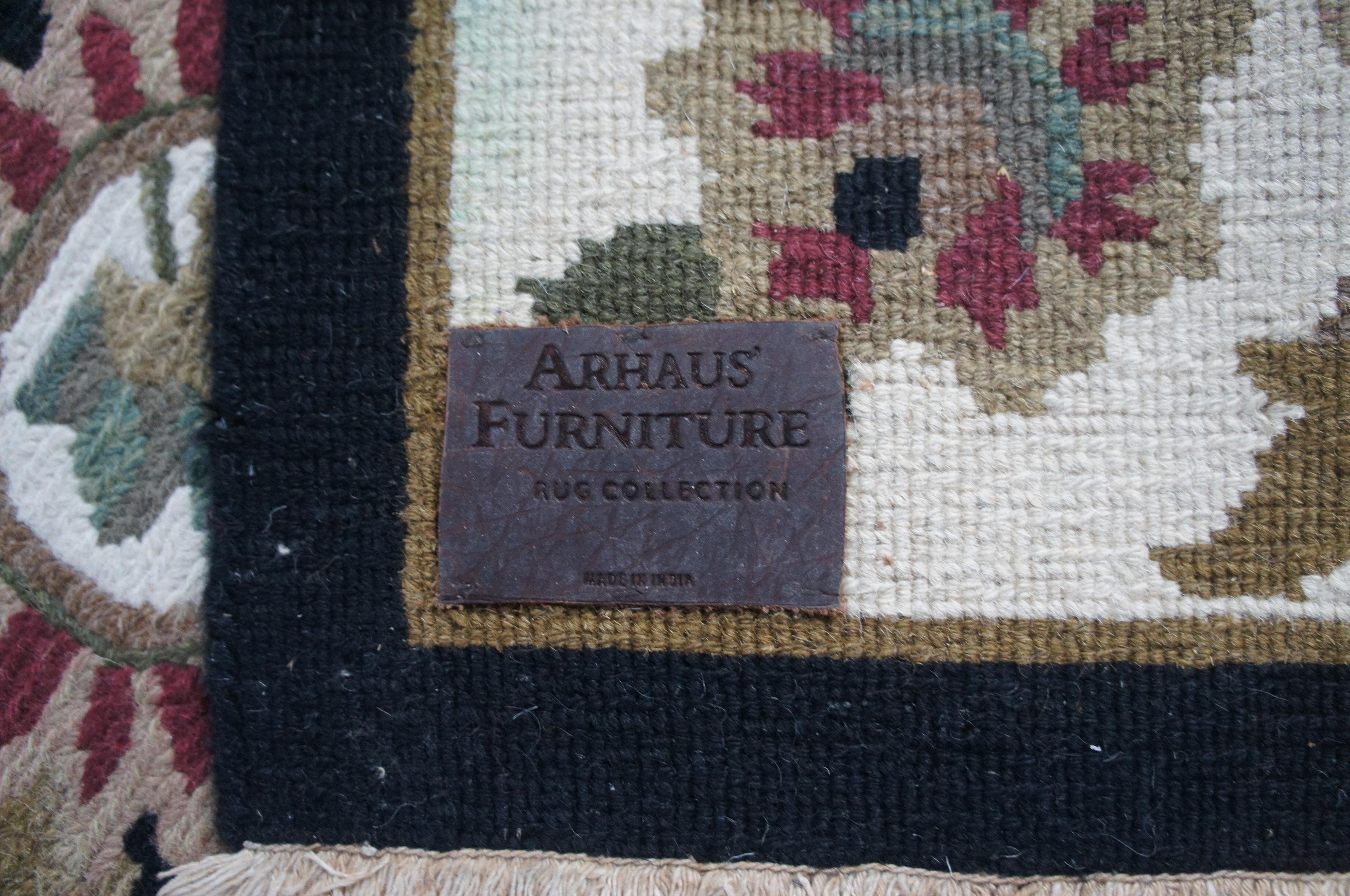 Vintage Arhaus India Oriental Wool Floral All Over Acanthus Rug Carpet 9' x 12' 7