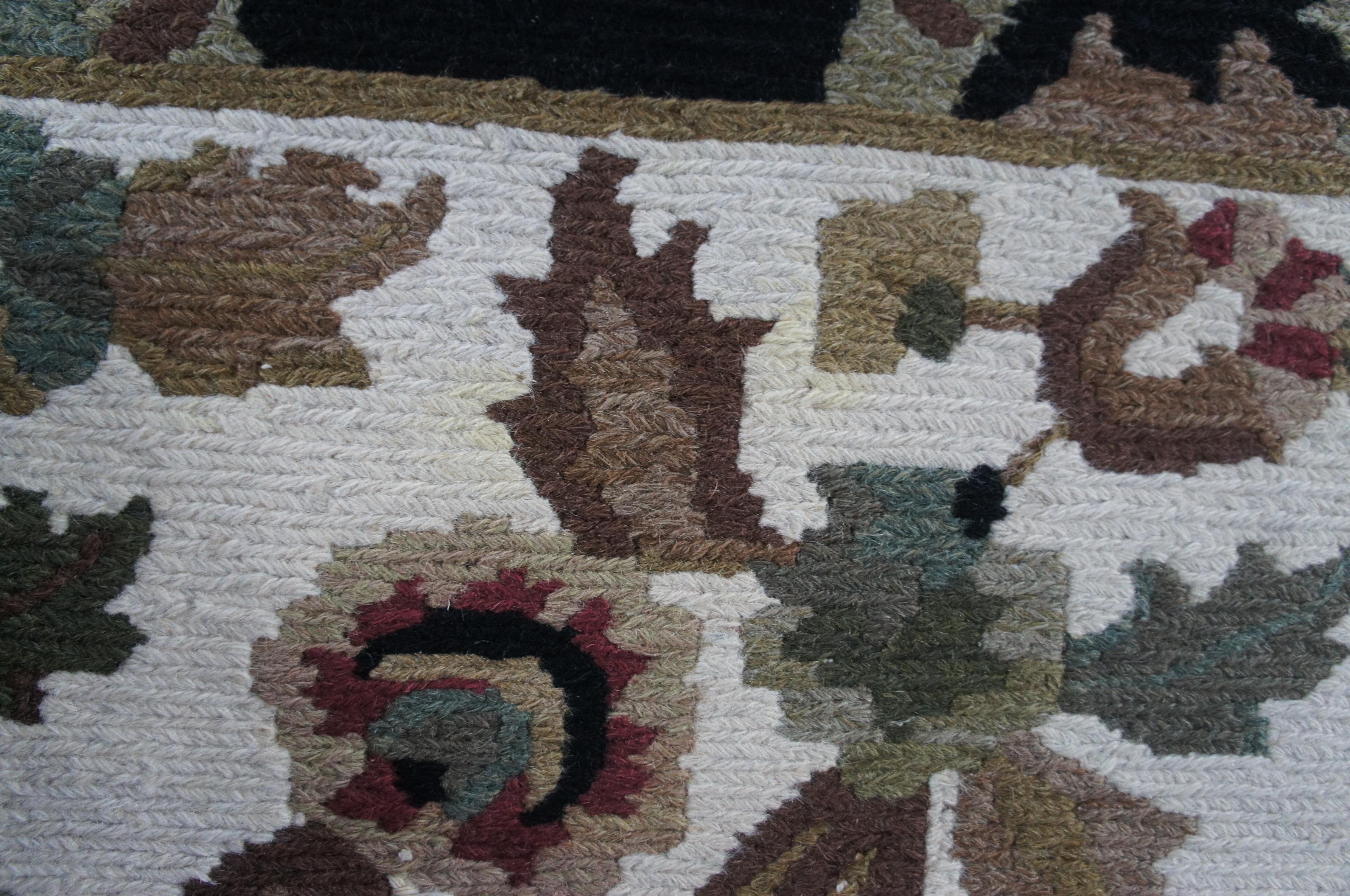 Vintage Arhaus India Oriental Wool Floral All Over Acanthus Rug Carpet 9' x 12' 8