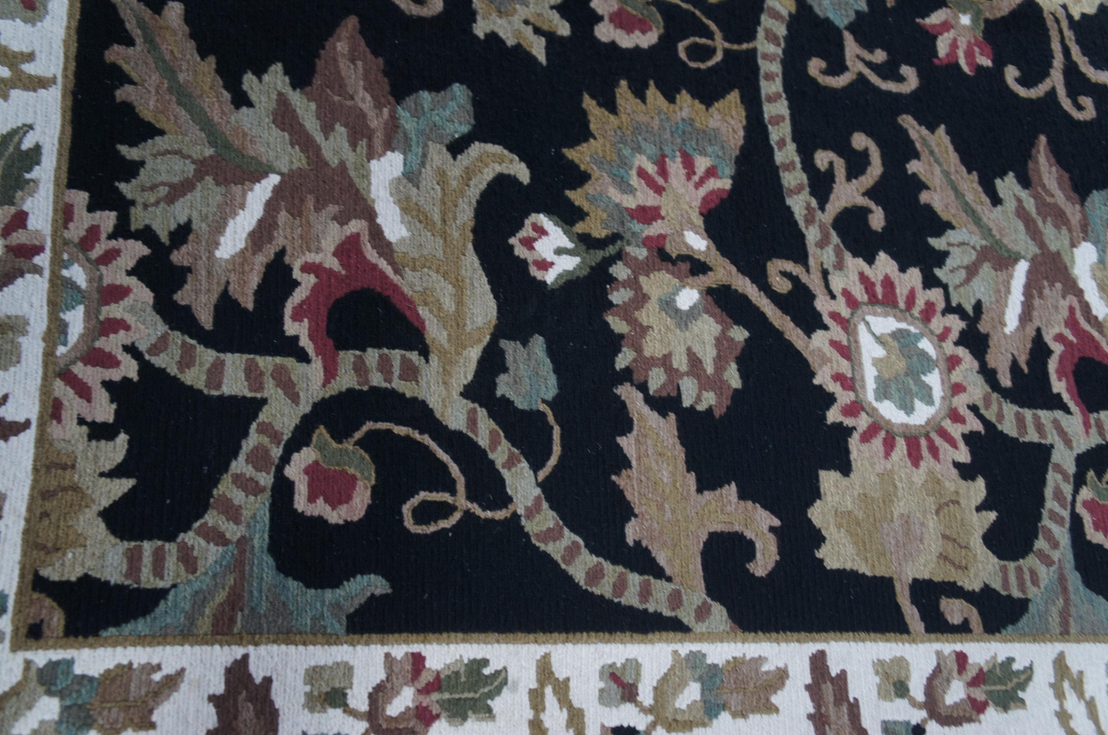 Vintage Arhaus India Oriental Wool Floral All Over Acanthus Rug Carpet 9' x 12' 2