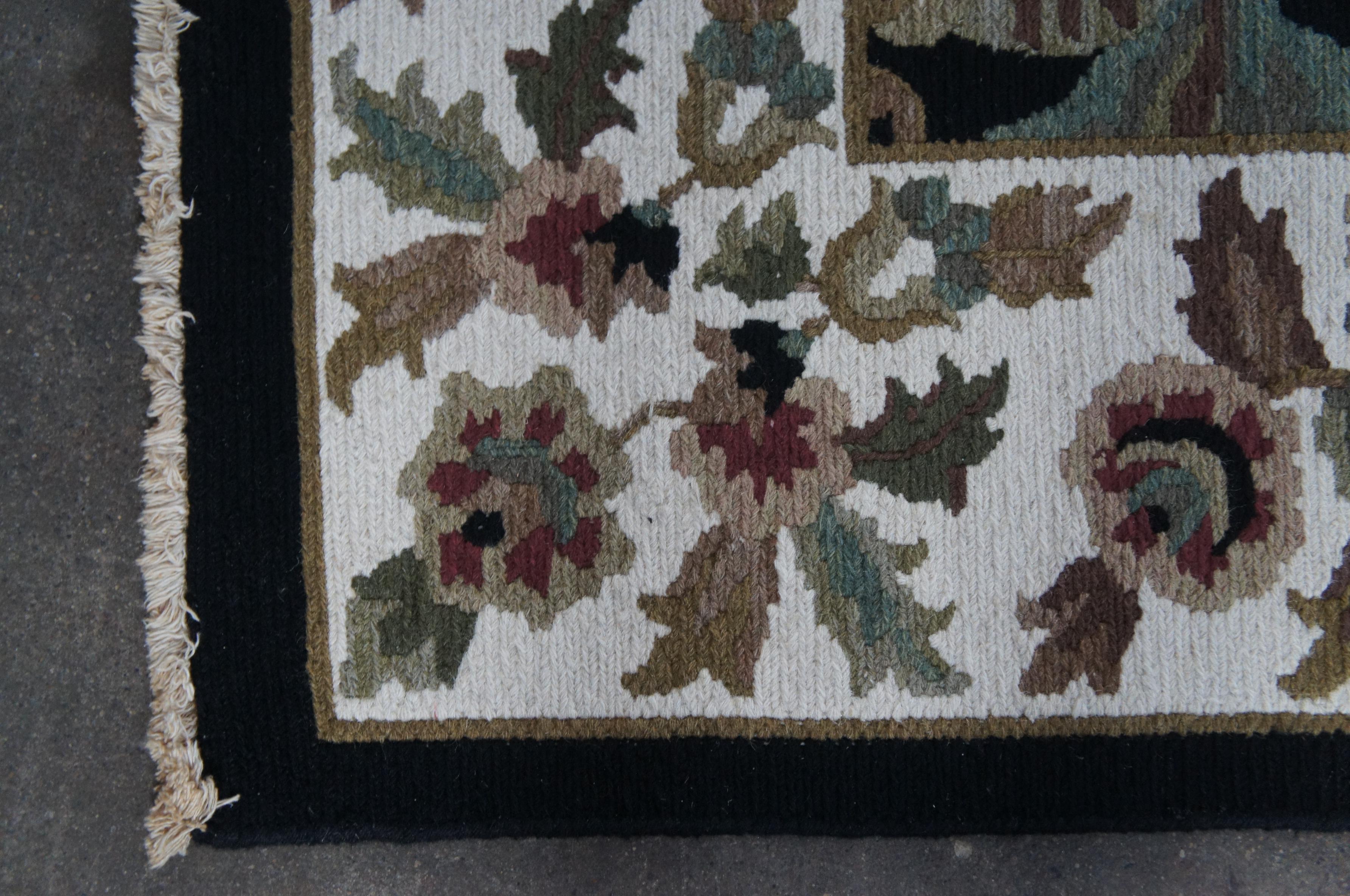 Vintage Arhaus India Oriental Wool Floral All Over Acanthus Rug Carpet 9' x 12' 3