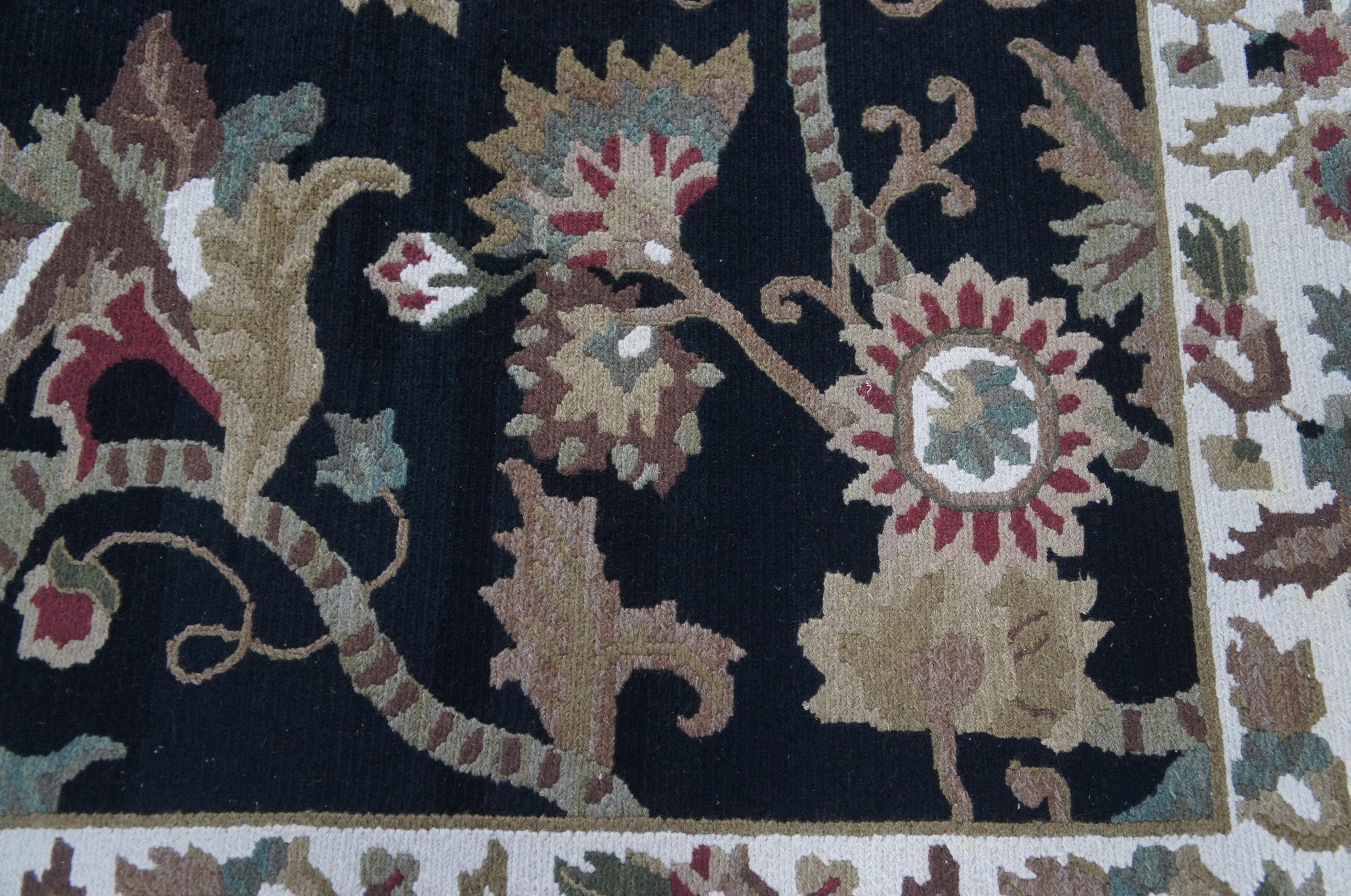 Vintage Arhaus India Oriental Wool Floral All Over Acanthus Rug Carpet 9' x 12' 5