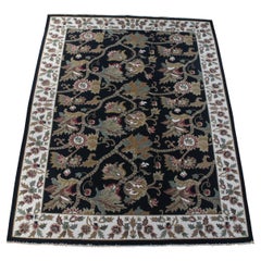 Vintage Arhaus India Oriental Wool Floral All Over Acanthus Rug Carpet 9' x 12'