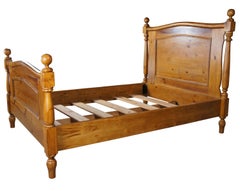 Vintage Arhaus Rustic Farmhouse Country Knotty Pine Full Size Cannonball Bed