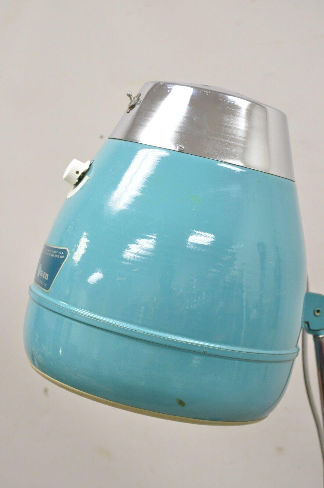 20th Century Vintage Aristo Aristette Queen Professional Turquoise Blue Standing Hair Dryer For Sale