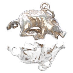 Vintage Arkansas Razorbacks Hog Mascot Pendant Charm Sterling Silver 23.6mm 5.5g