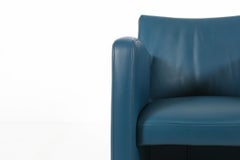 Vintage Arm chair by Leolux in blue leather, 1990s