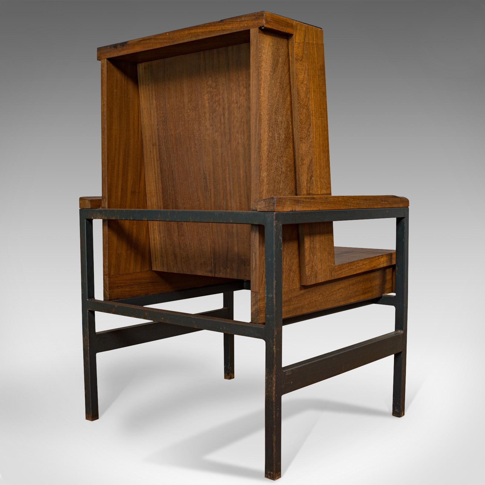 Vintage Armchair, English, Teak, Wingback, Seat, Modernist Taste, 20th Century 7
