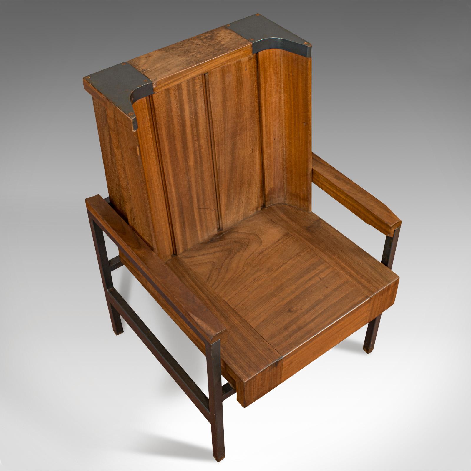 Vintage Armchair, English, Teak, Wingback, Seat, Modernist Taste, 20th Century 1