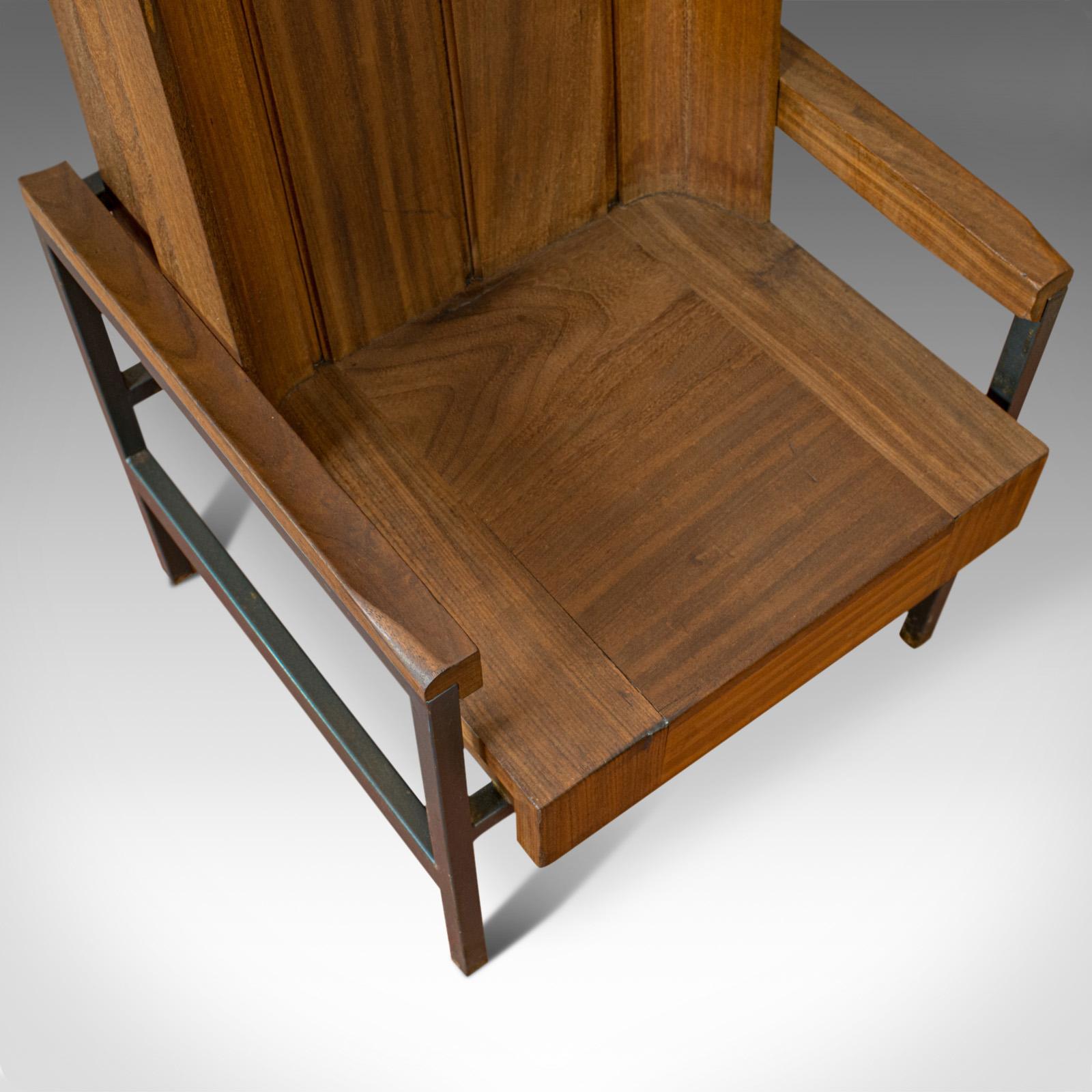 Vintage Armchair, English, Teak, Wingback, Seat, Modernist Taste, 20th Century 3