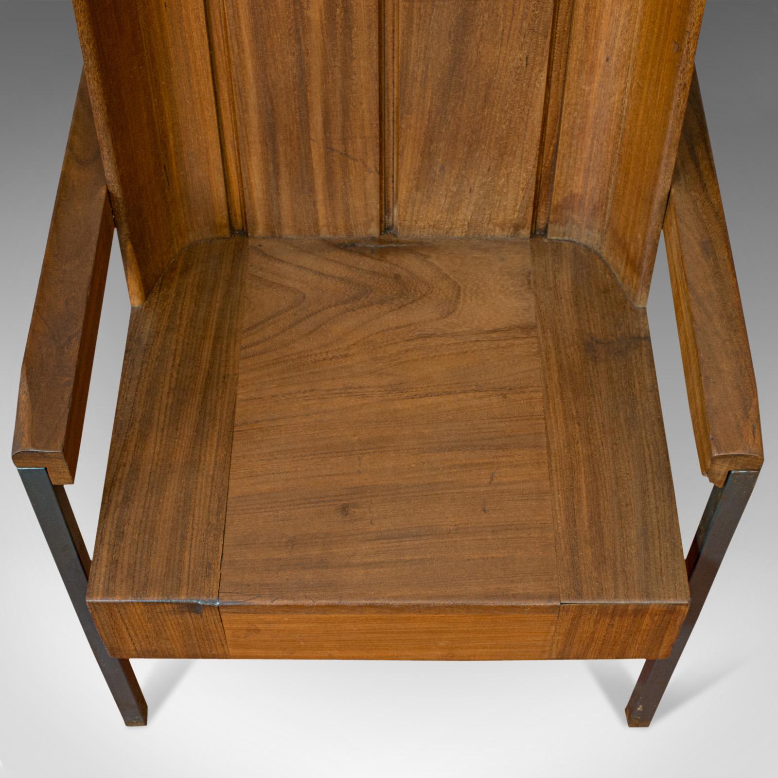 Vintage Armchair, English, Teak, Wingback, Seat, Modernist Taste, 20th Century 4