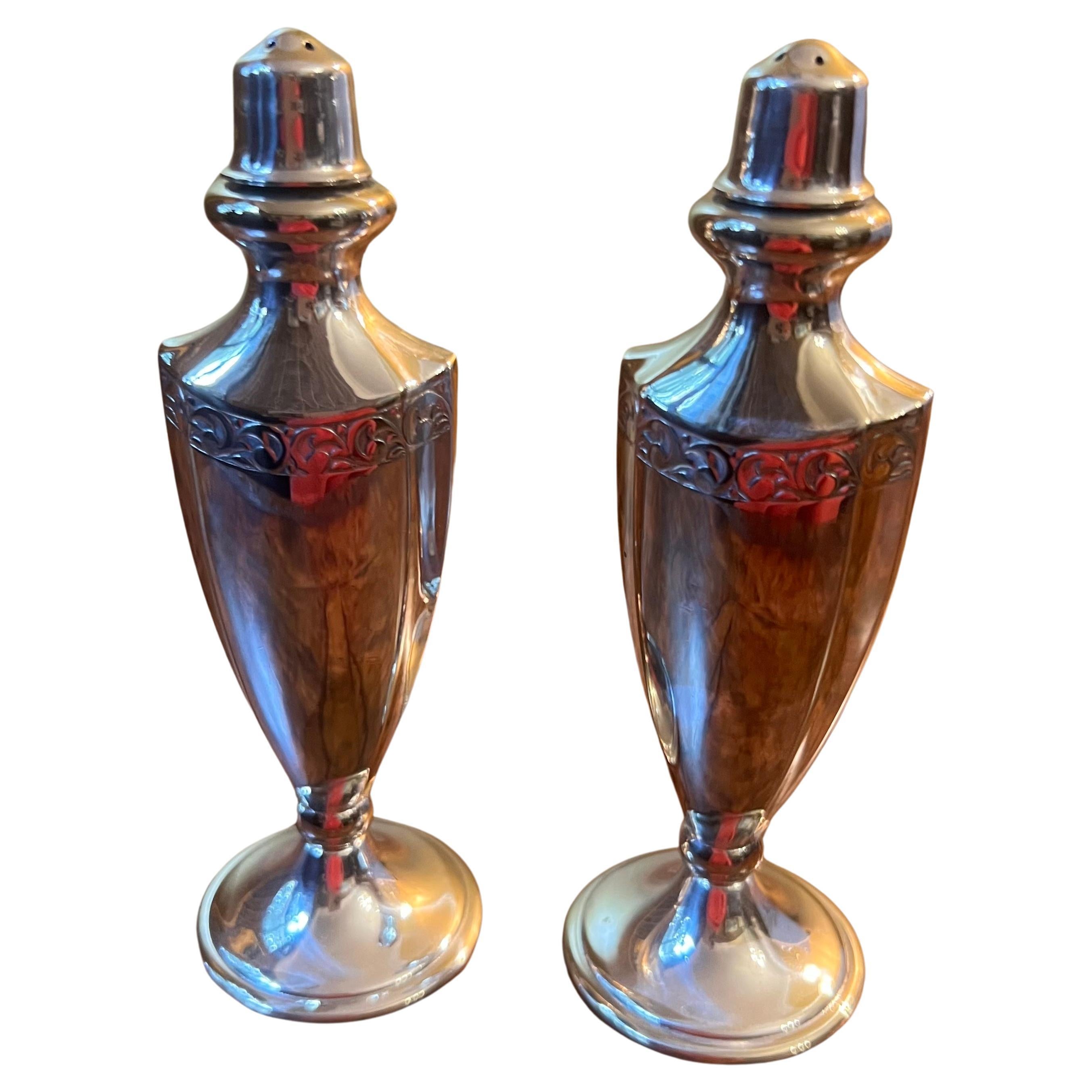 Vintage Armada Silver Plated Salt & Pepper Shakers For Sale
