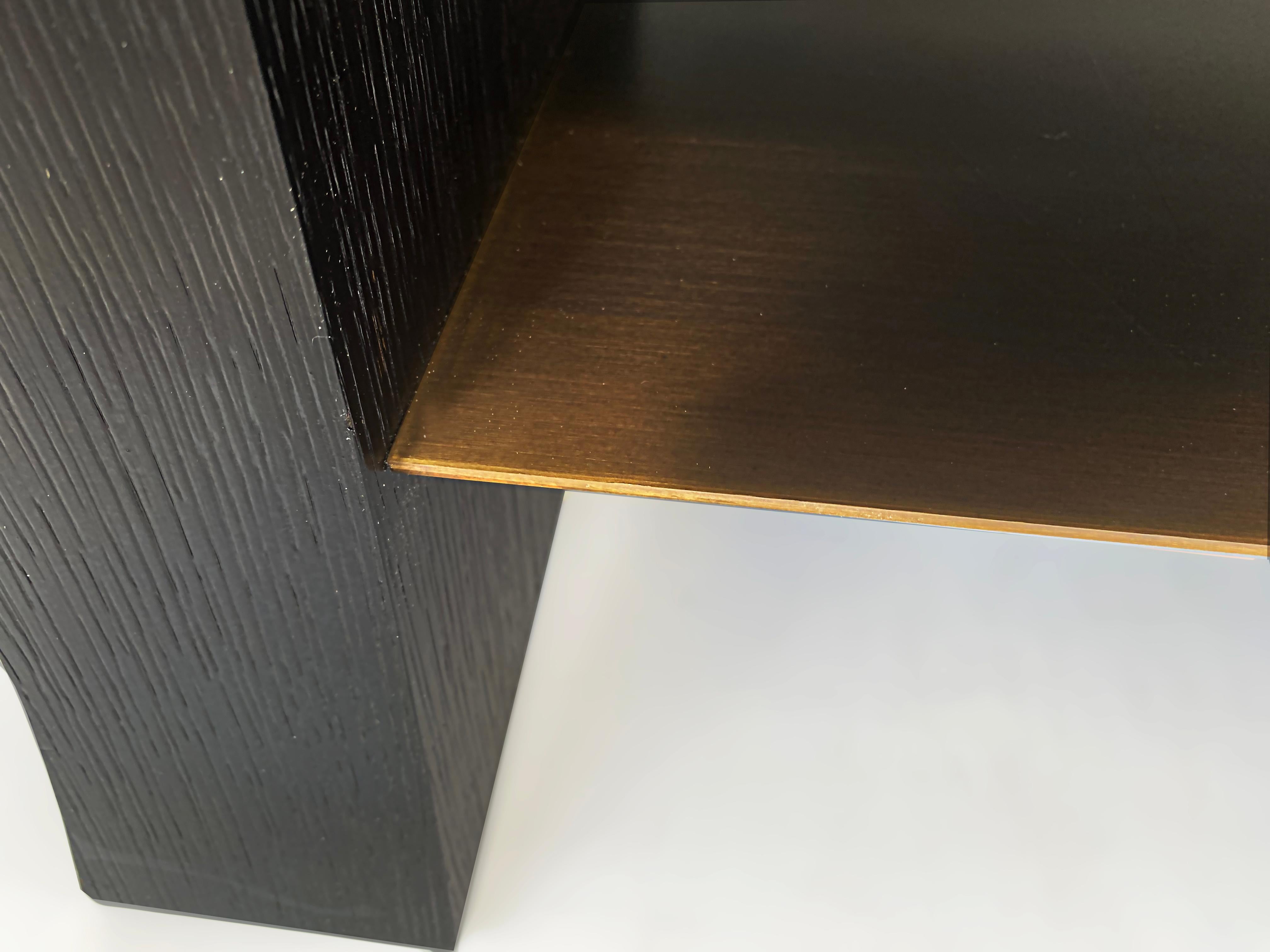 Vintage Armani Casa Italian Wenge Low Profile Night Stands with Drawer, Pair In Good Condition In Miami, FL