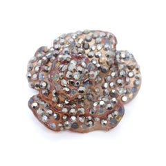Vintage Armani Collection Brooch, Flower with Crystals, Italy