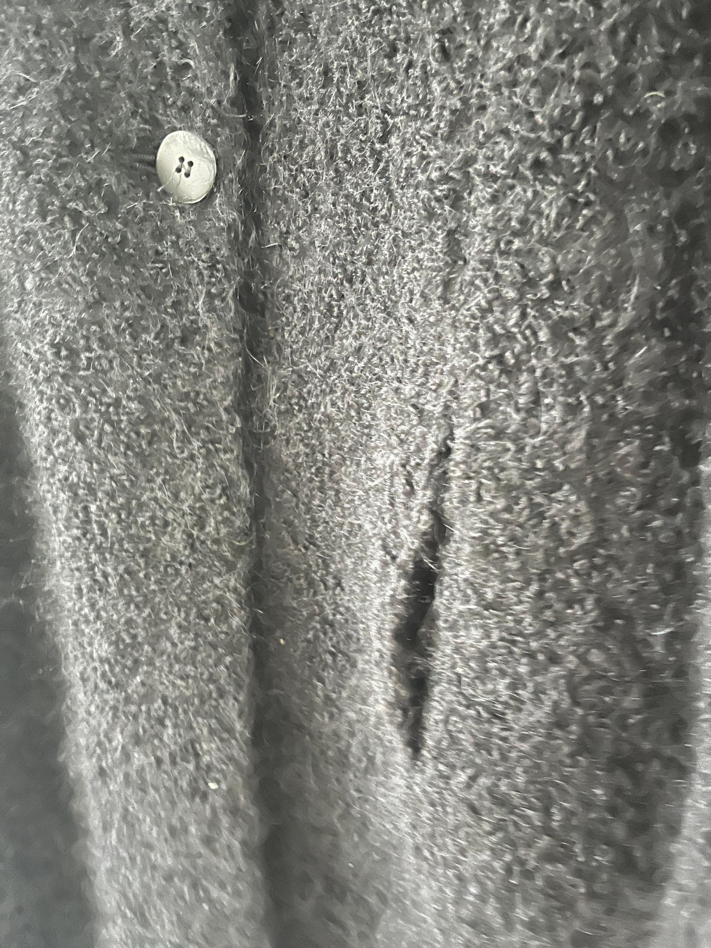 Vintage Armani Collezioni Black Bouclé Alpaca & Mohair Coat im Angebot 1