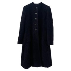 Vintage Armani Collezioni Black Bouclé Alpaca & Mohair Coat