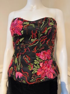 Corsé bustier top bordado vintage Armani