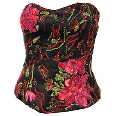 Corsé bustier top bordado vintage Armani