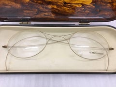 LARGE Tabletop Vintage Armani Glasses Shop Display in Tortoise Shell Case