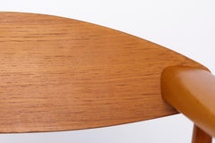 Vintage Armchair, 1960s German Design – Beech & Teak, Blue Upholstery