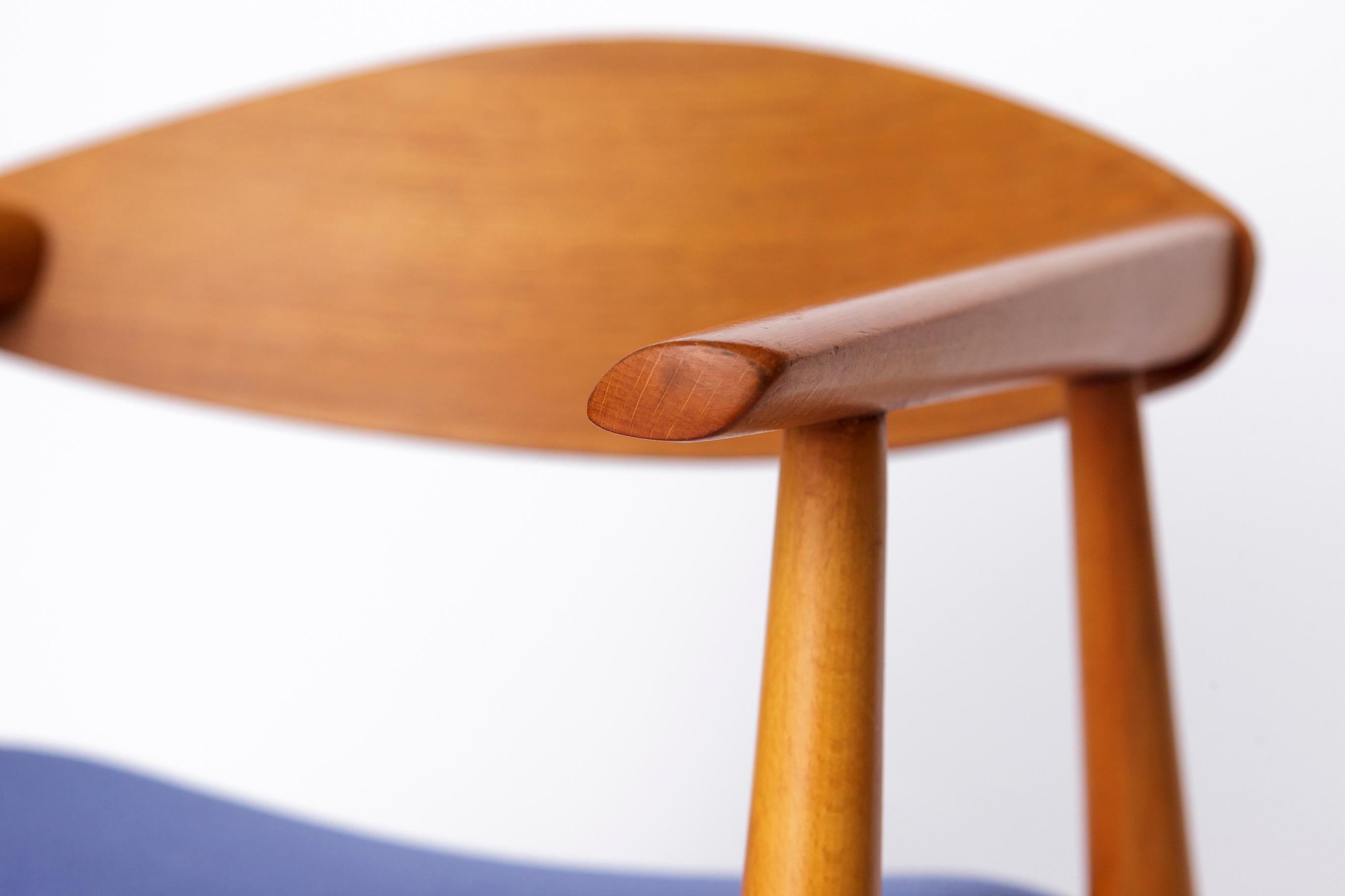 Allemand Fauteuil Vintage, 1960s German Design - Beeche & Teak, Blue Upholstery en vente