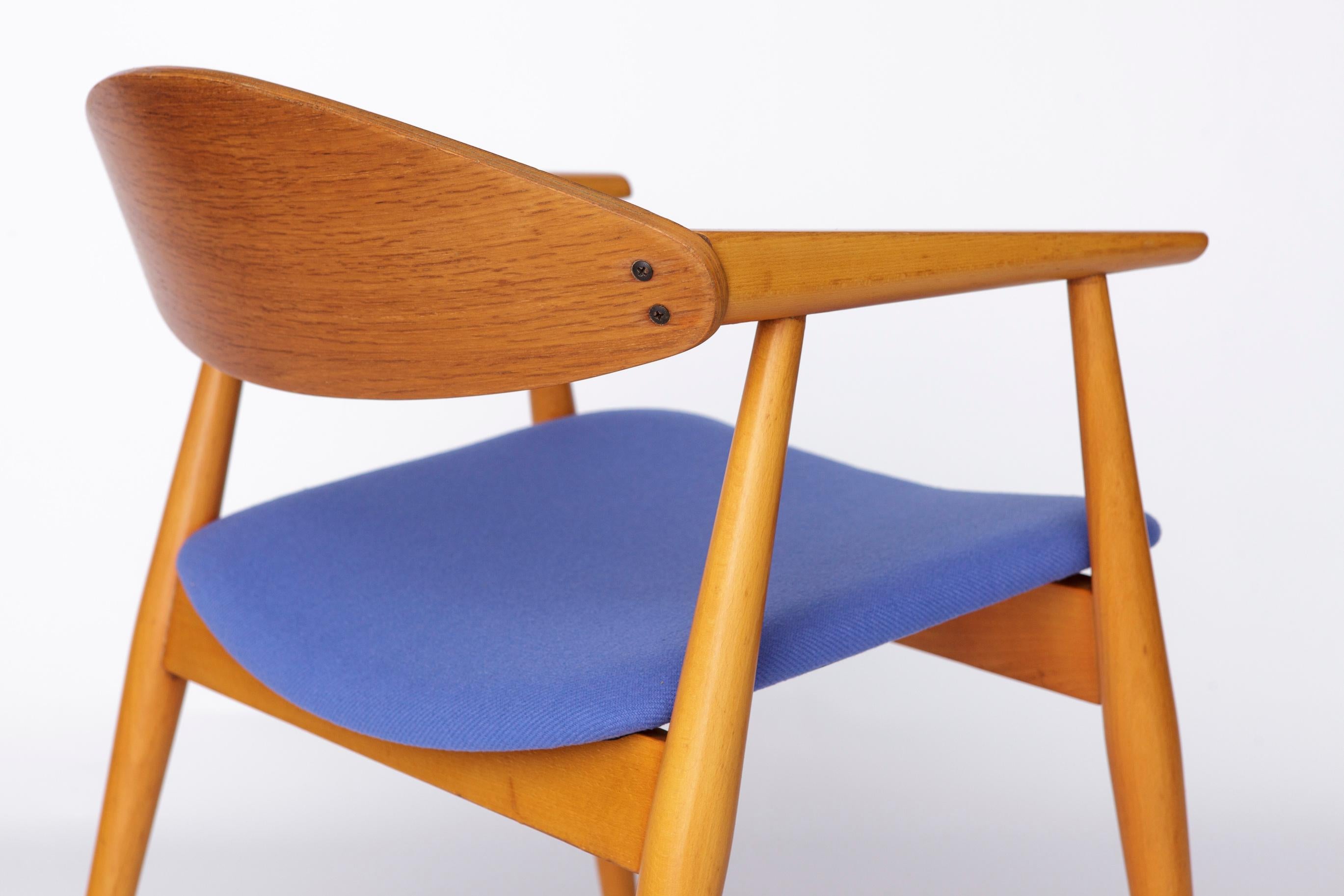 Tissu Fauteuil Vintage, 1960s German Design - Beeche & Teak, Blue Upholstery en vente