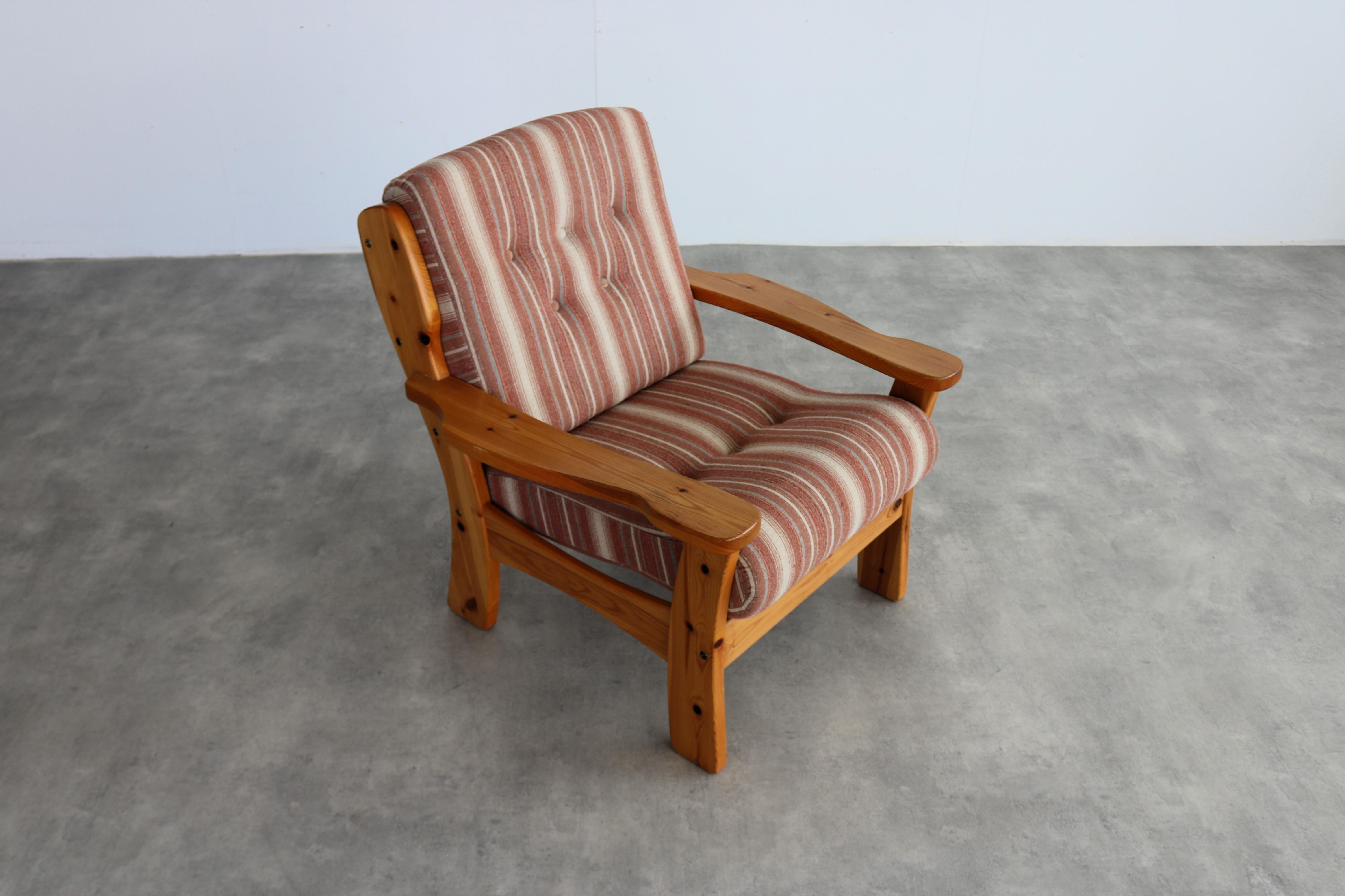sillón vintage  60s  pino  Sueco Tela en venta