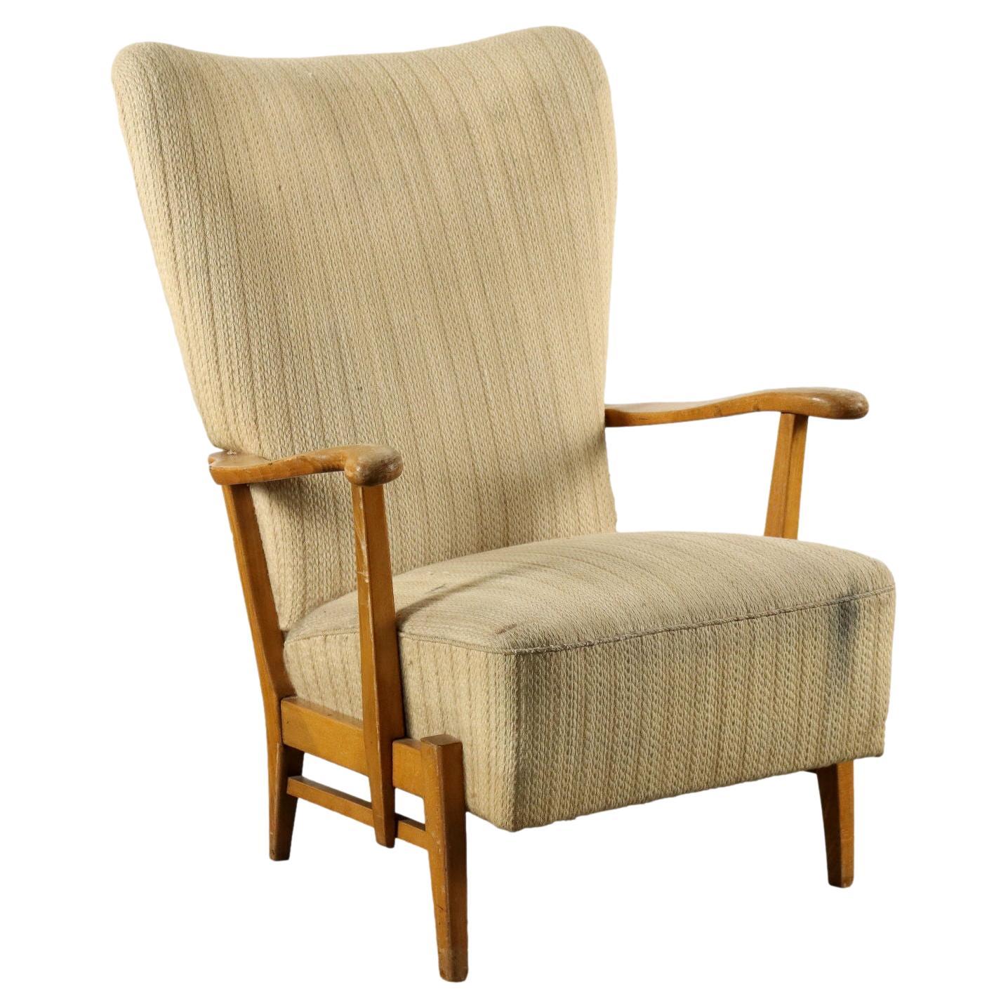 Vintage Armchair Beech, Italy, 1950s For Sale