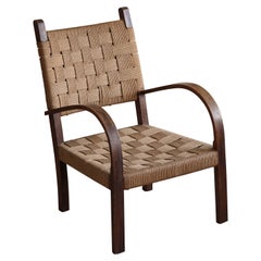 Vintage Armchair in Beech & Seagrass, Made by Danish Cabinetmaker, 1940s