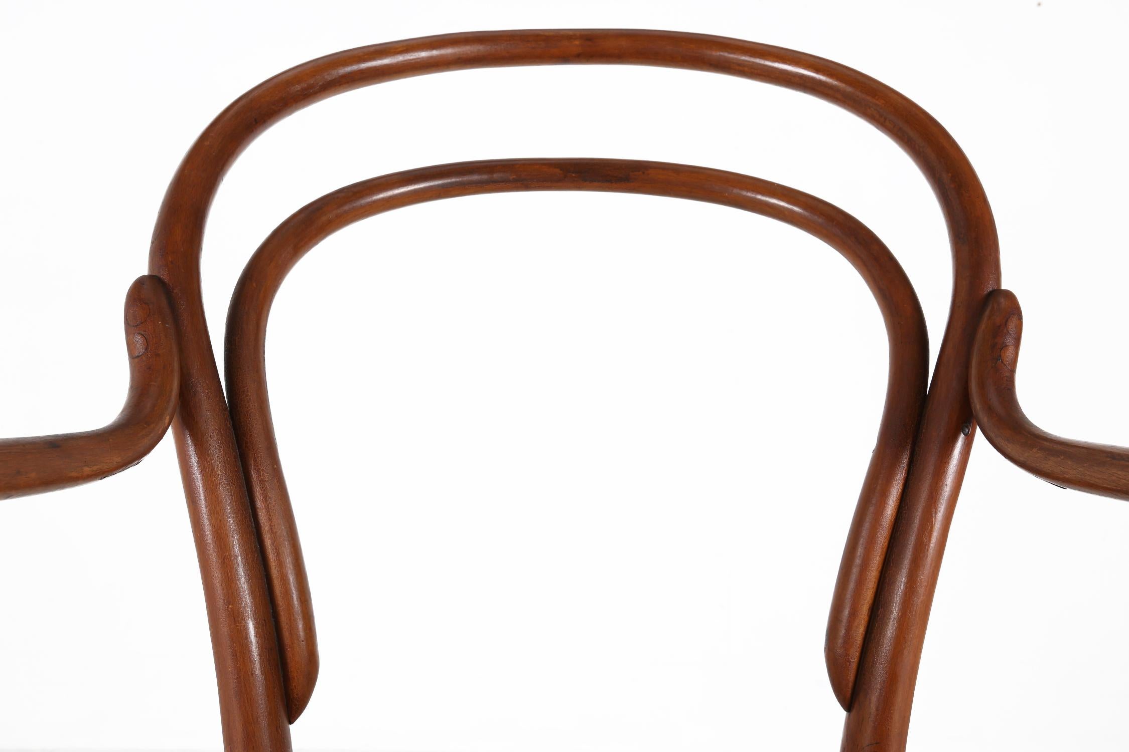 Vintage armchair in bentwood with canework, France ca. 1950 For Sale 1