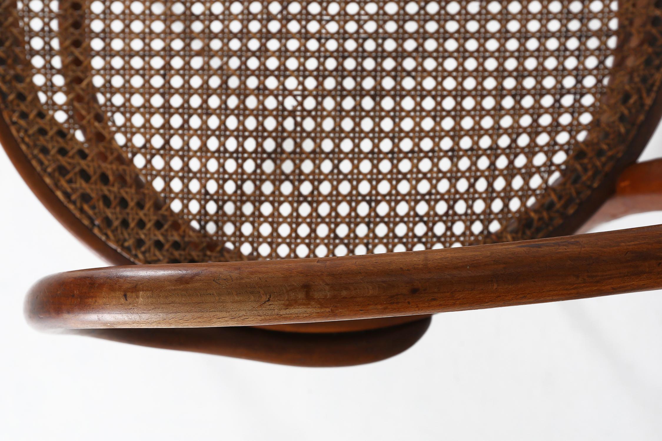 Vintage armchair in bentwood with canework, France ca. 1950 For Sale 2